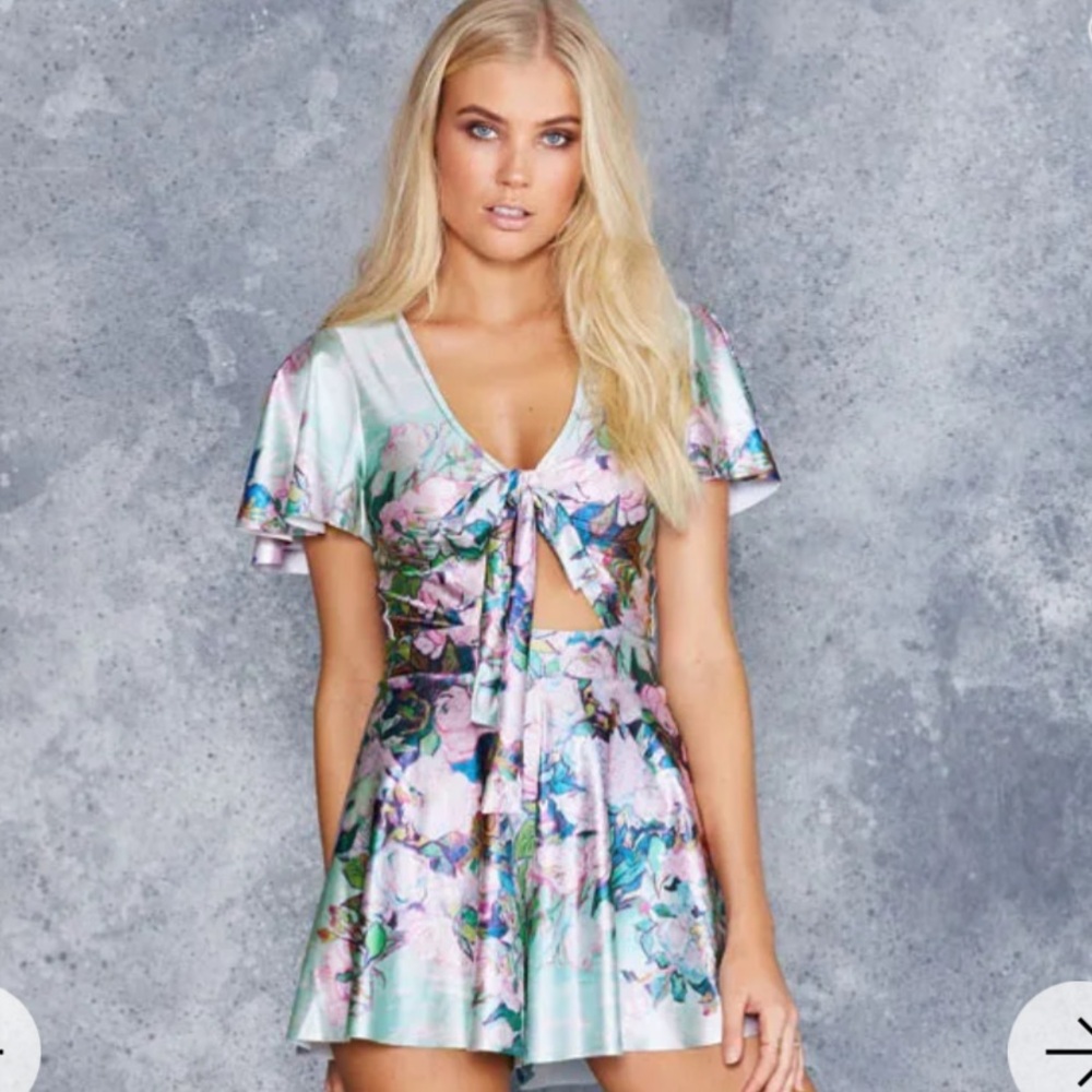 BlackMilk Van Gogh roses rio playsuit